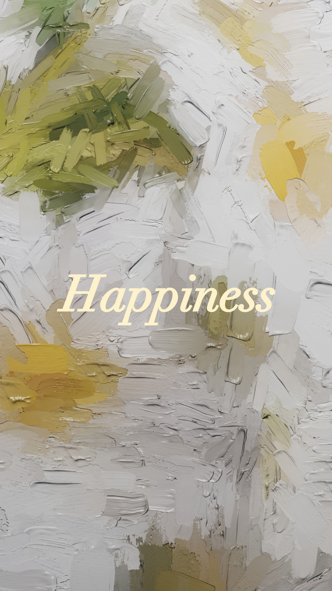 Closeup of The garden's meadowsweets by Anna Maria Casa with the word happines.